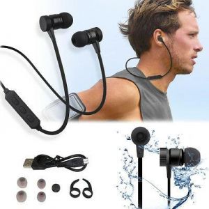 אוזניות אלחוטיות מגנטיות ממתכת אוזניות Bluetooth עם אוזניות מיקרופון ספורט