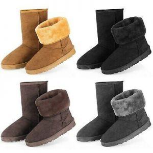 Winter Boots Women&#039;s Warm Faux Fur Suede Mid Calf Fashion Snow Boot 5-10 US Size